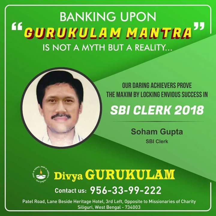 Divya Gurukulam SBI-CLERK 2018  Success